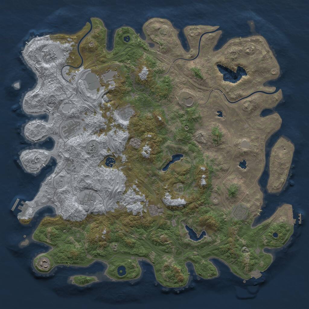 Rust Map: Procedural Map, Size: 4750, Seed: 1640032174, 17 Monuments