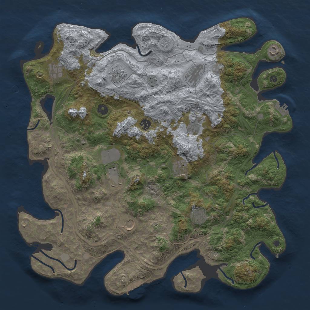 Rust Map: Procedural Map, Size: 4300, Seed: 1618, 18 Monuments