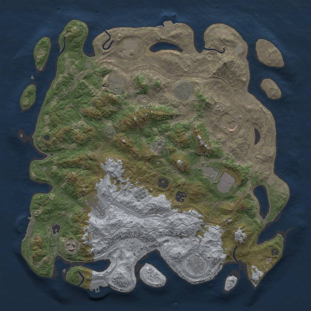 Rust Map: Procedural Map, Size: 4250, Seed: 2062014752, 18 Monuments