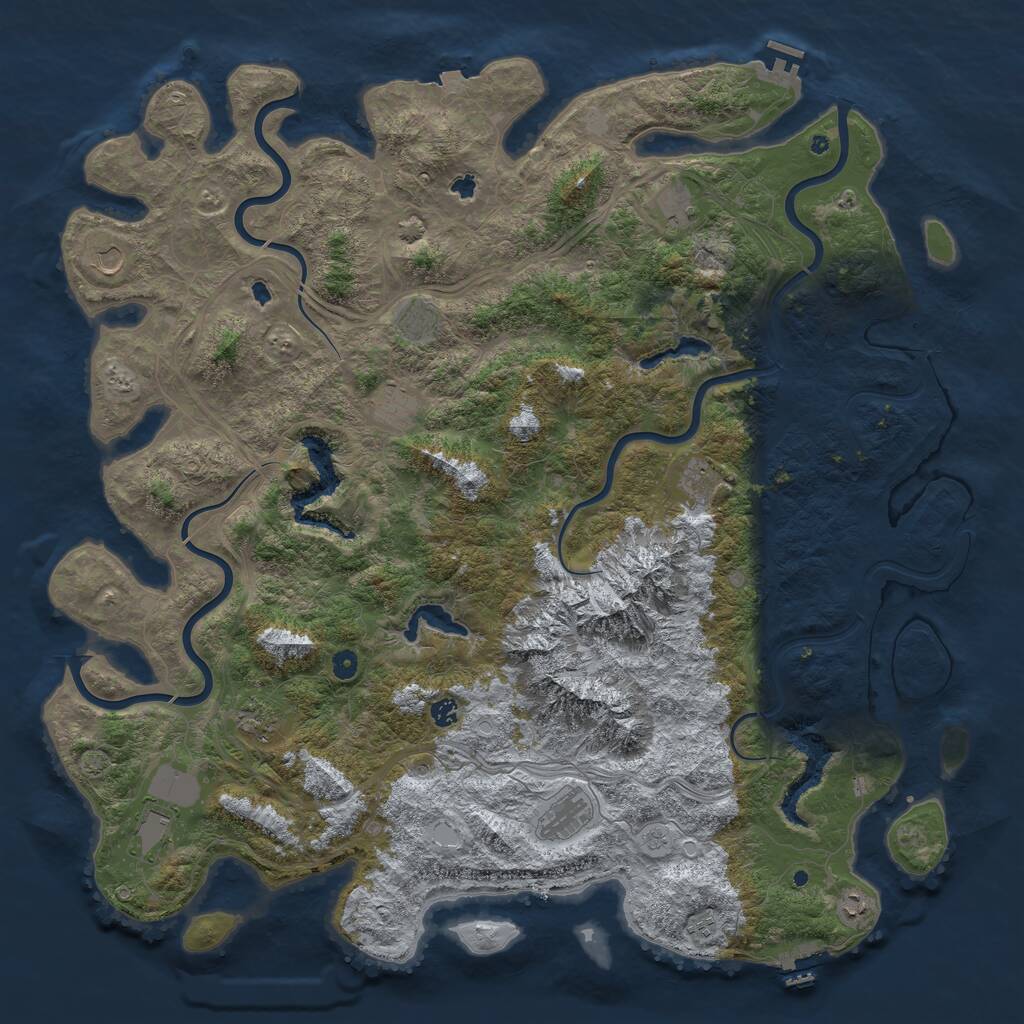 Rust Map: Procedural Map, Size: 5500, Seed: 55634322, 17 Monuments