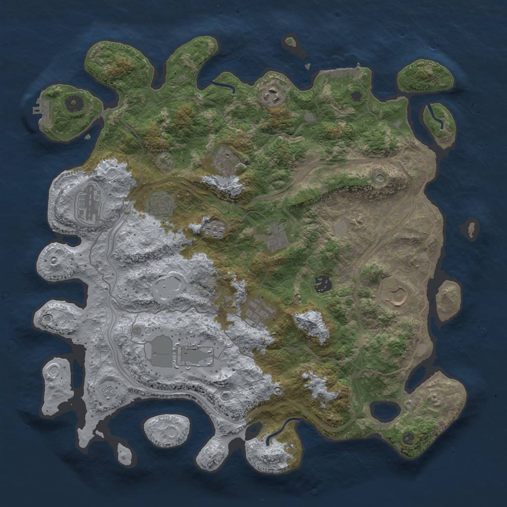 Rust Map: Procedural Map, Size: 4250, Seed: 1758561576, 17 Monuments