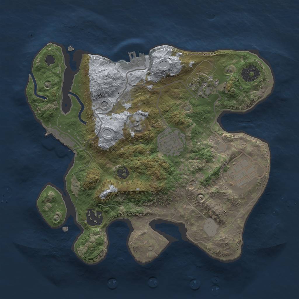 Rust Map: Procedural Map, Size: 2561, Seed: 123456789, 10 Monuments