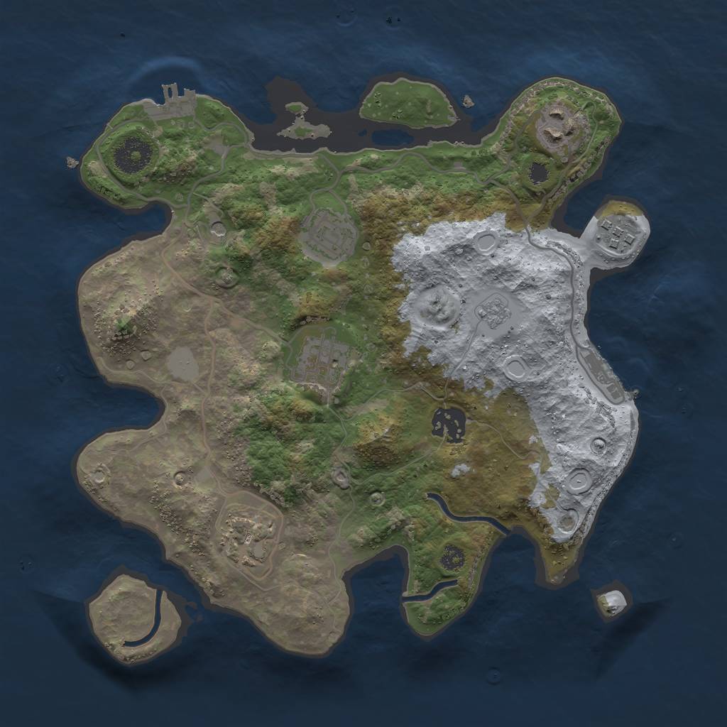 Rust Map: Procedural Map, Size: 3000, Seed: 22032023, 13 Monuments