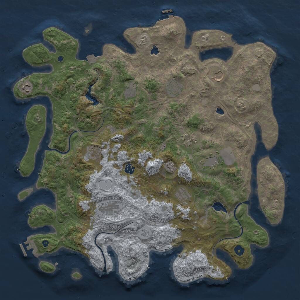 Rust Map: Procedural Map, Size: 4500, Seed: 318380266, 17 Monuments