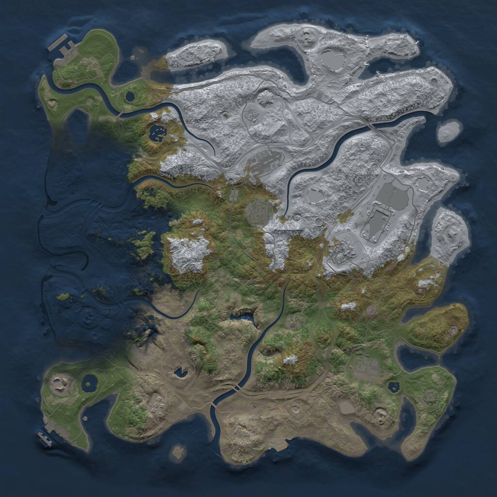 Rust Map: Procedural Map, Size: 4300, Seed: 8012023, 15 Monuments
