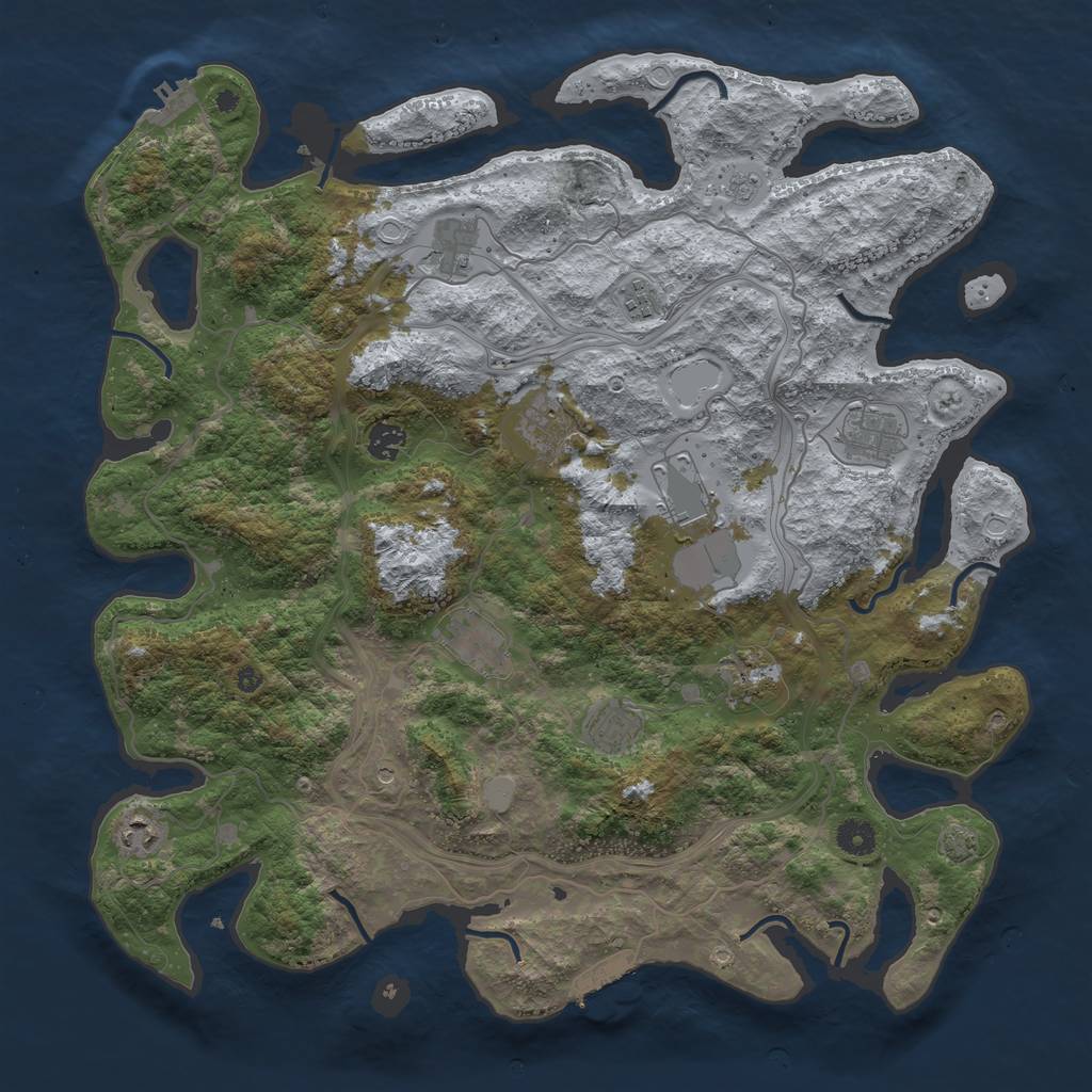 Rust Map: Procedural Map, Size: 4300, Seed: 8012023, 18 Monuments