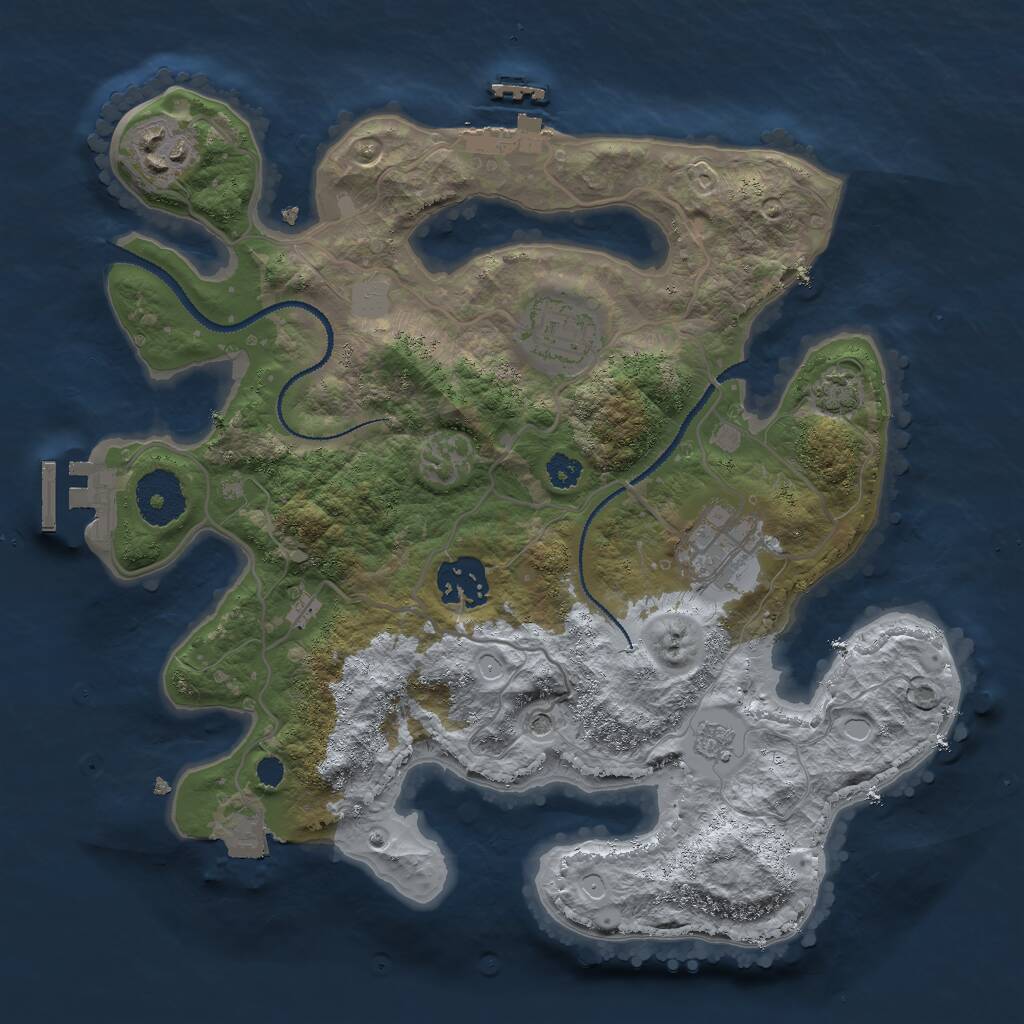 Rust Map: Procedural Map, Size: 2950, Seed: 1656858964, 10 Monuments