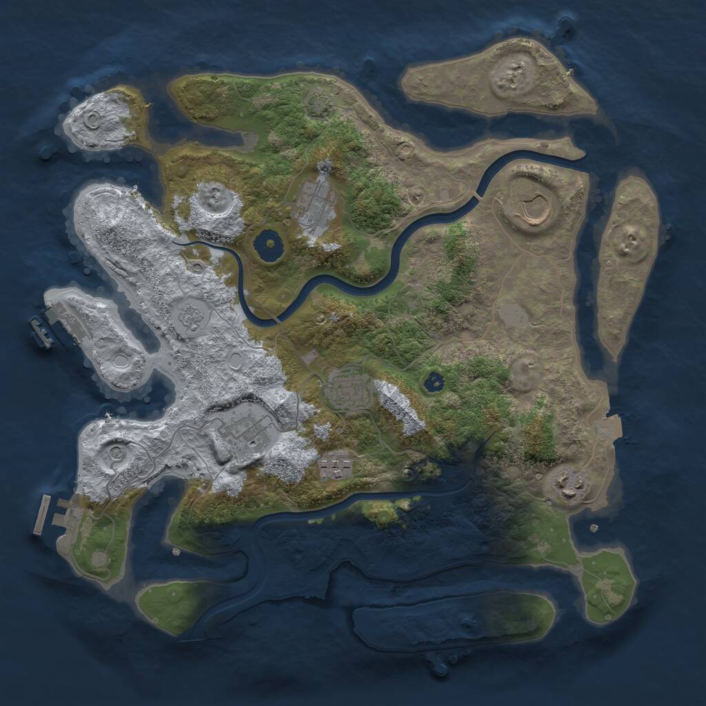 Rust Map: Procedural Map, Size: 3500, Seed: 1648321069, 12 Monuments