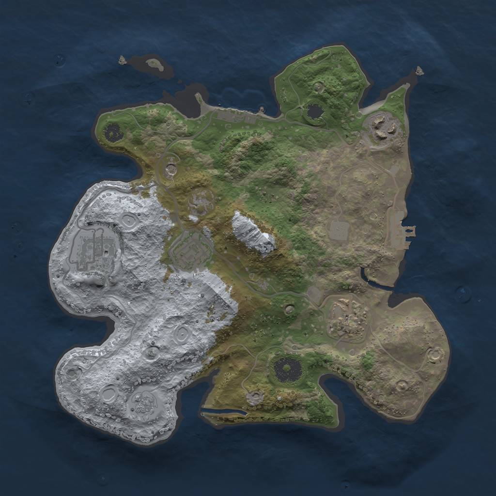 Rust Map: Procedural Map, Size: 2800, Seed: 105055, 11 Monuments