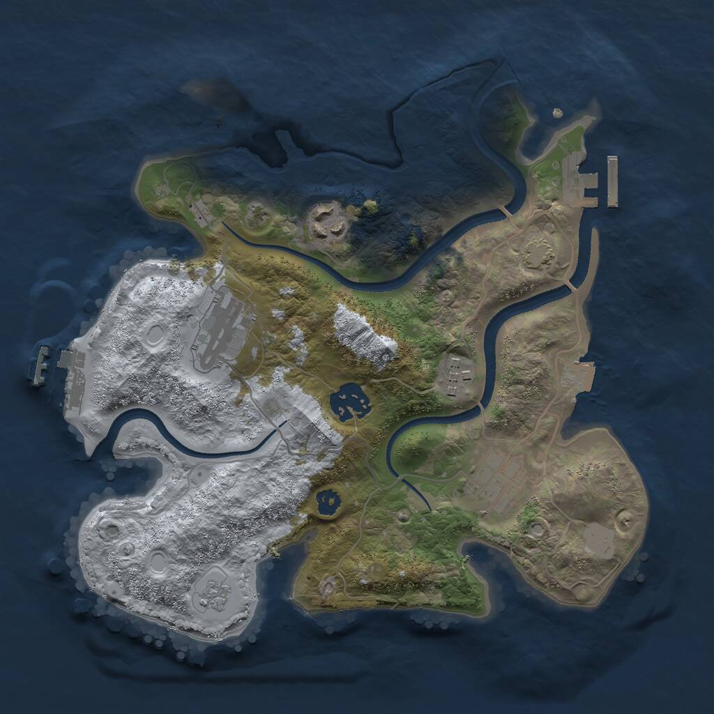 Rust Map: Procedural Map, Size: 2800, Seed: 105055, 10 Monuments