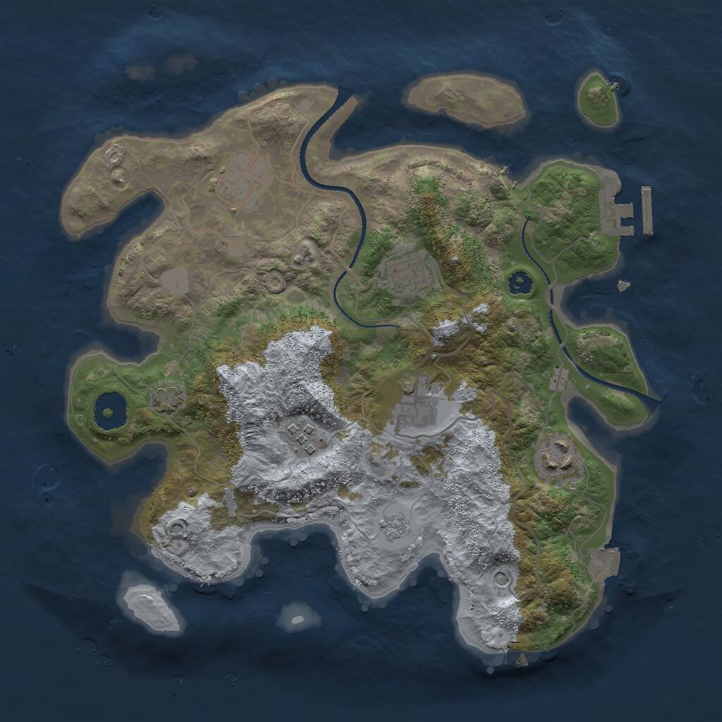 Rust Map: Procedural Map, Size: 3000, Seed: 1080, 10 Monuments