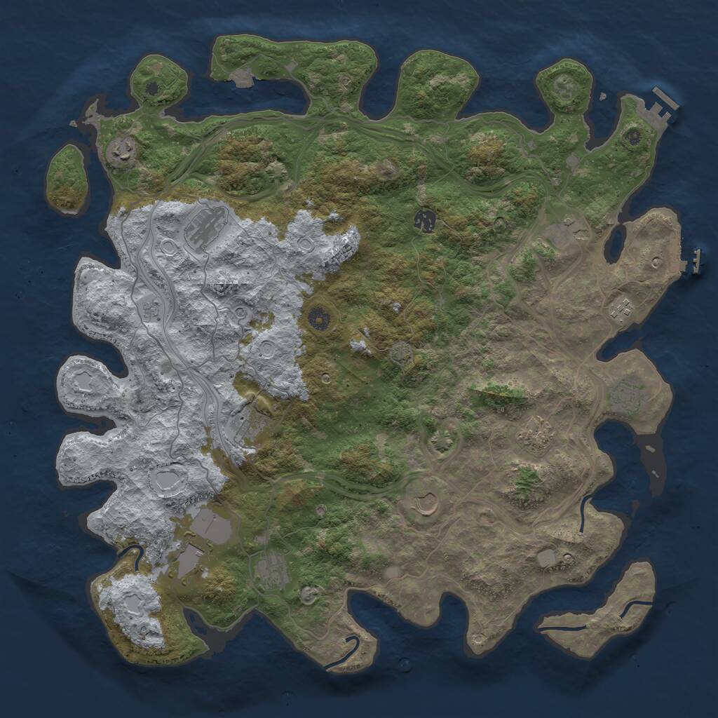 Rust Map: Procedural Map, Size: 4700, Seed: 3244, 17 Monuments