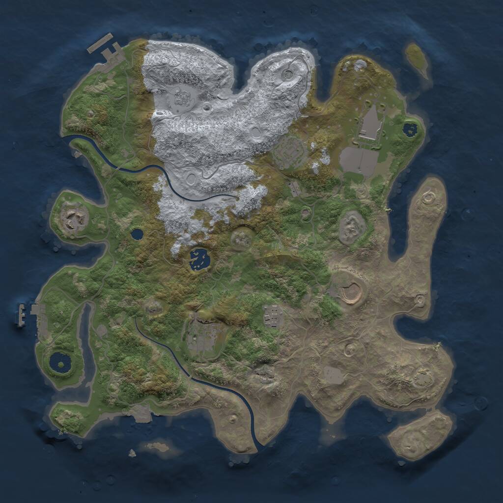 Rust Map: Procedural Map, Size: 3500, Seed: 665240223, 13 Monuments