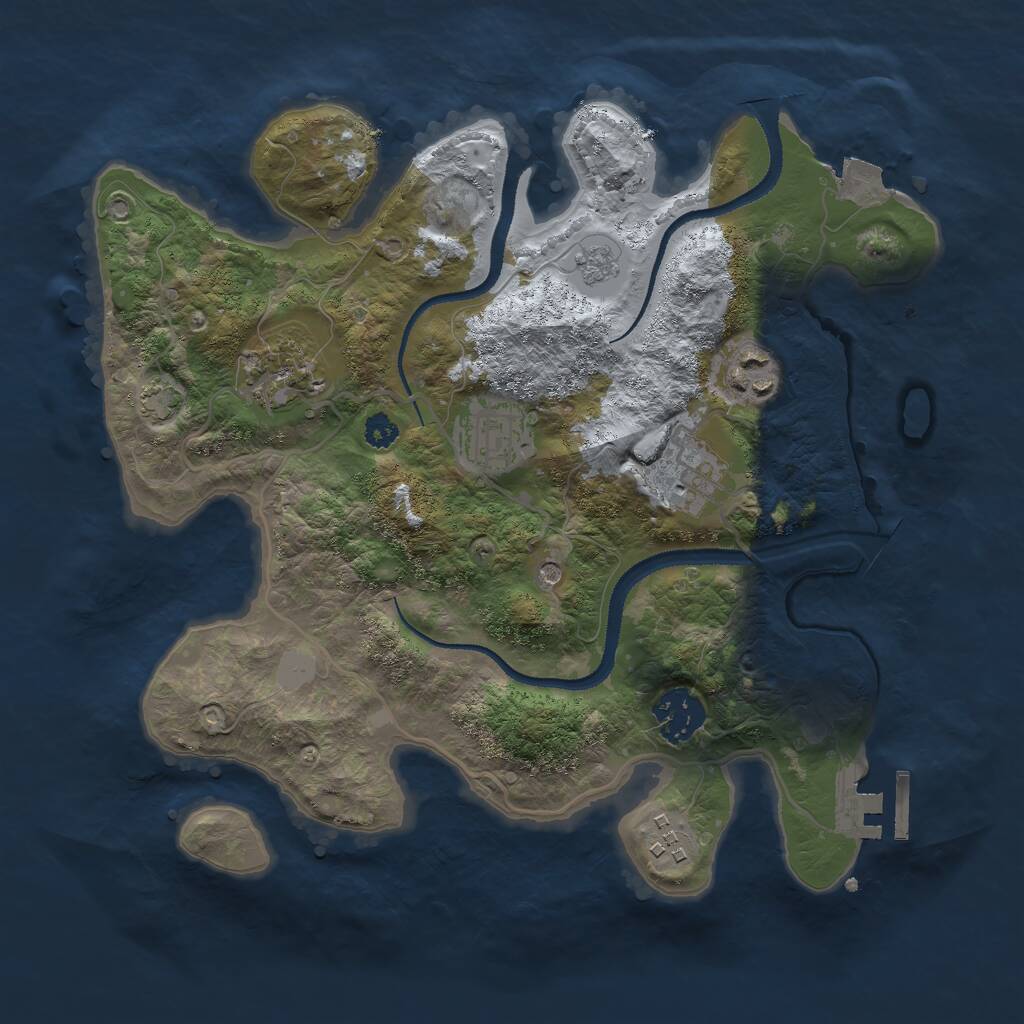 Rust Map: Procedural Map, Size: 3000, Seed: 6934, 11 Monuments