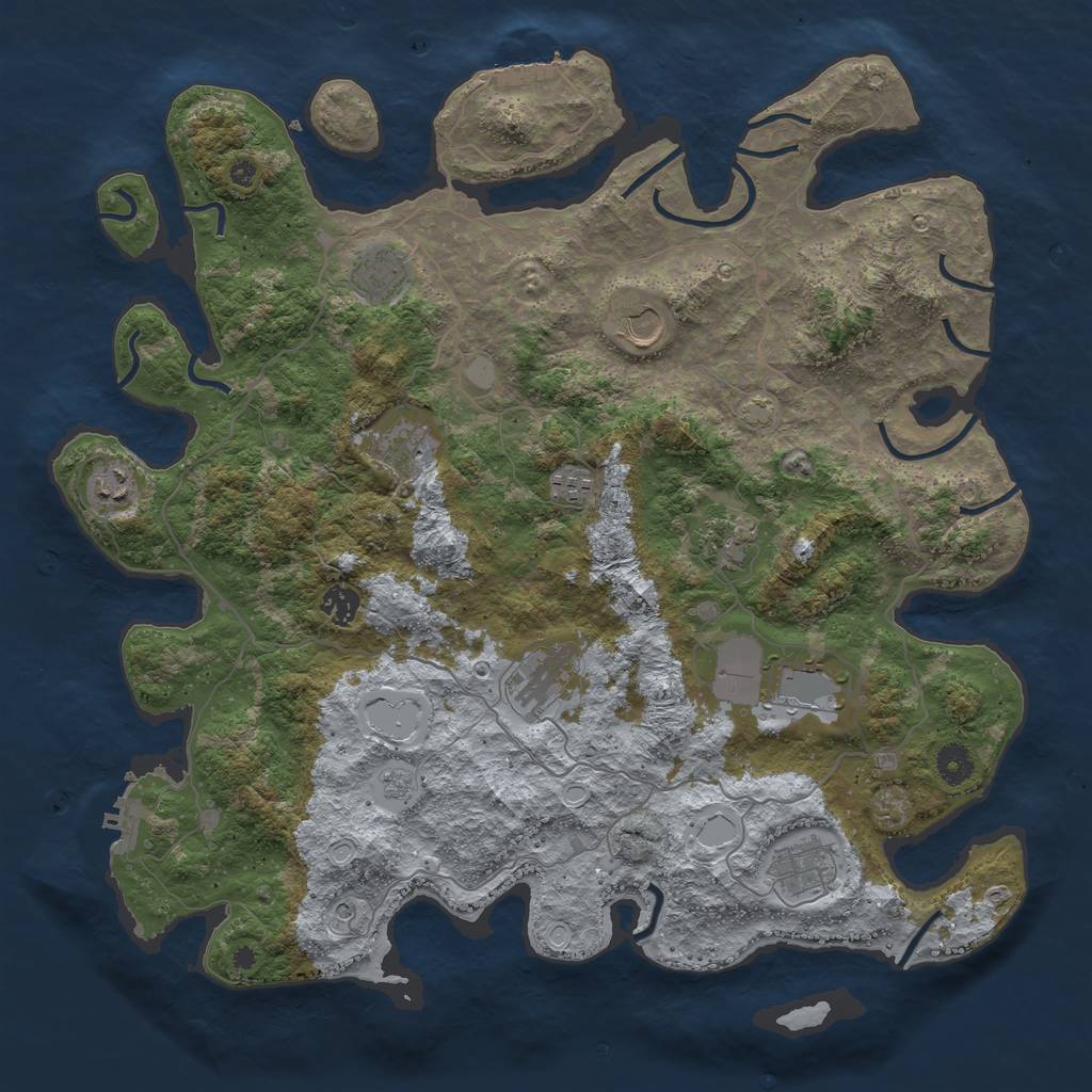 Rust Map: Procedural Map, Size: 4225, Seed: 486304504, 18 Monuments