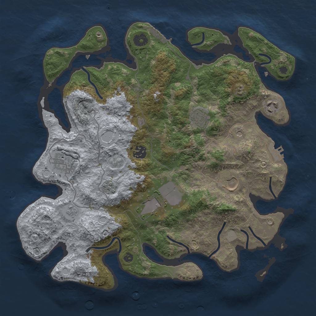 Rust Map: Procedural Map, Size: 3500, Seed: 573564173, 14 Monuments