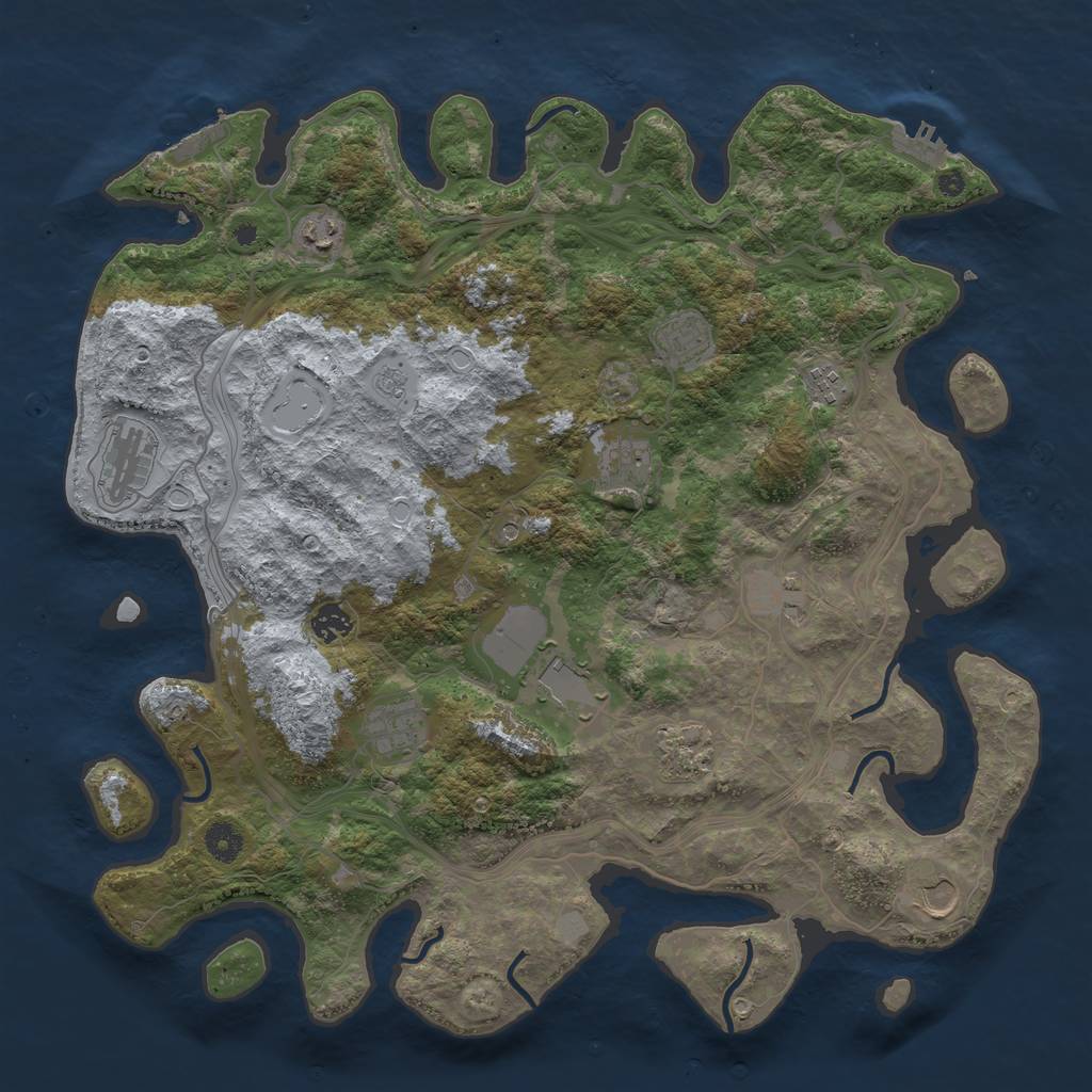 Rust Map: Procedural Map, Size: 4250, Seed: 1283979943, 18 Monuments