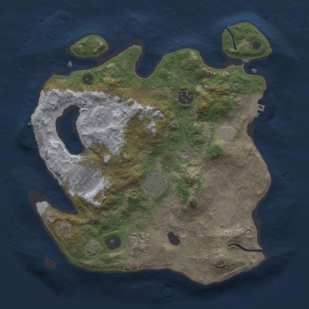 Rust Map: Procedural Map, Size: 3000, Seed: 1320317229, 13 Monuments