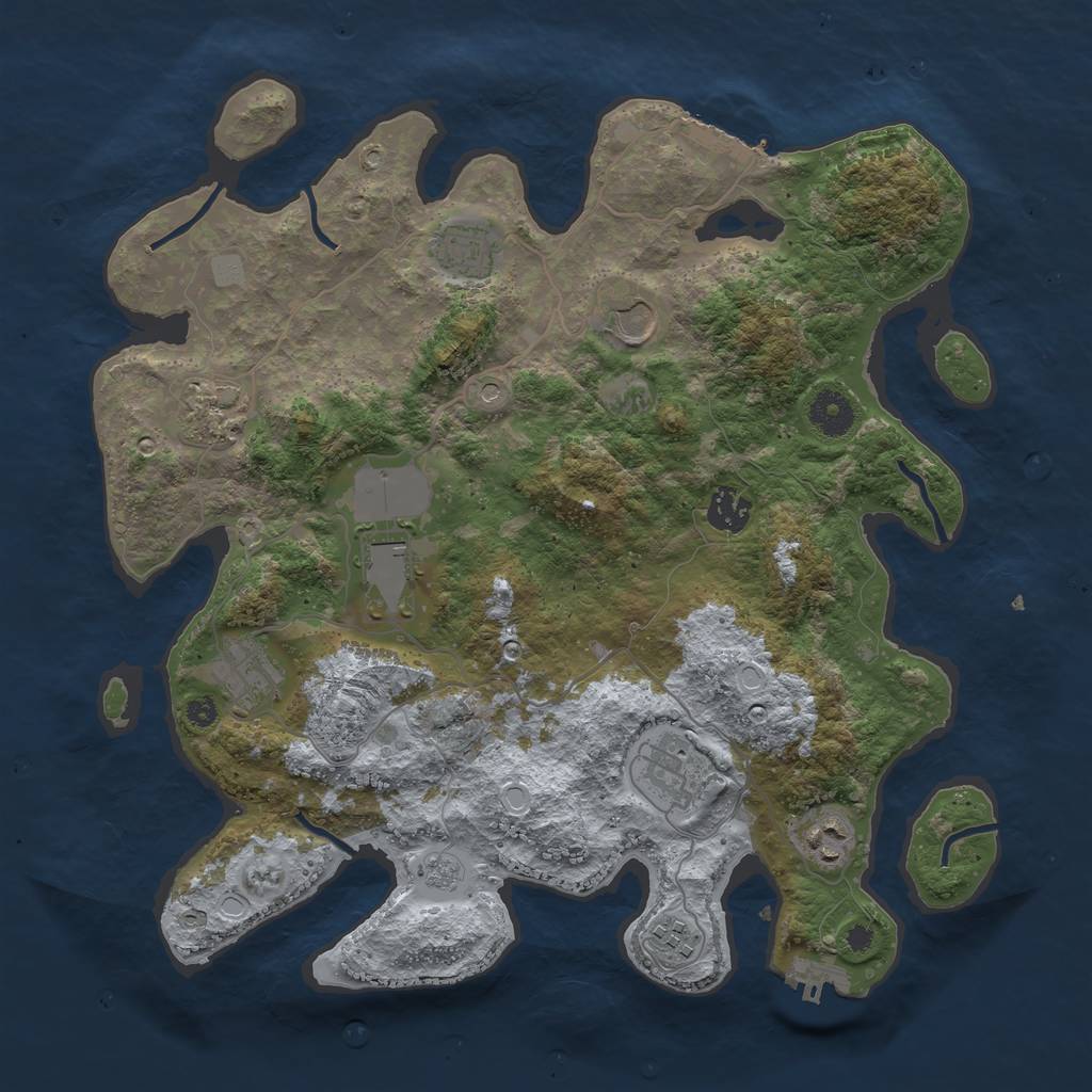 Rust Map: Procedural Map, Size: 3700, Seed: 1634685384, 16 Monuments