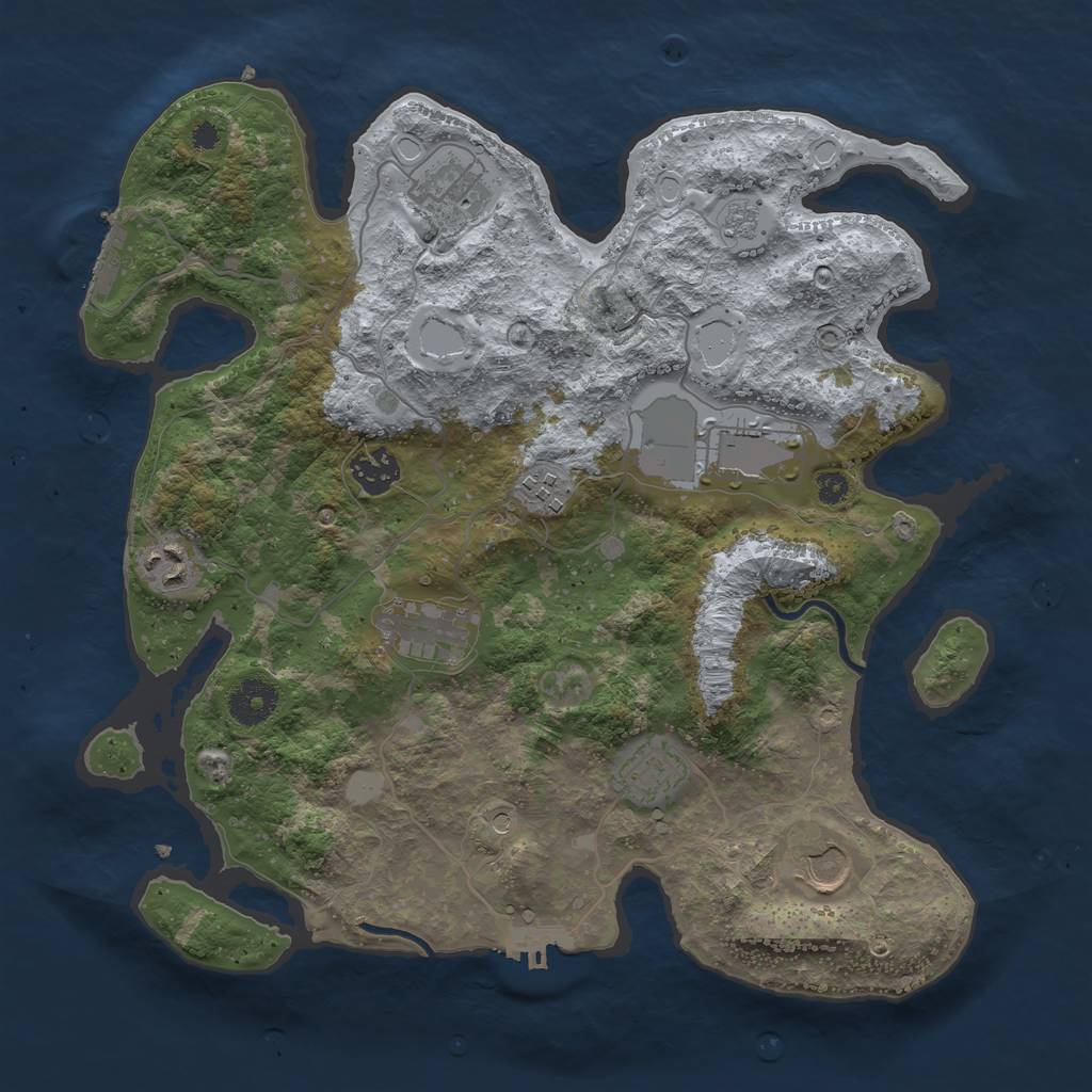 Rust Map: Procedural Map, Size: 3500, Seed: 23234534, 15 Monuments