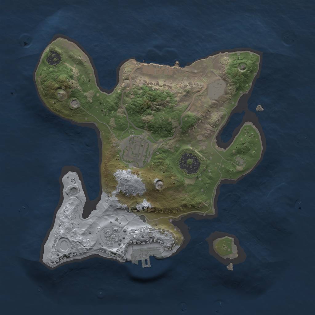 Rust Map: Procedural Map, Size: 2250, Seed: 6959443, 7 Monuments