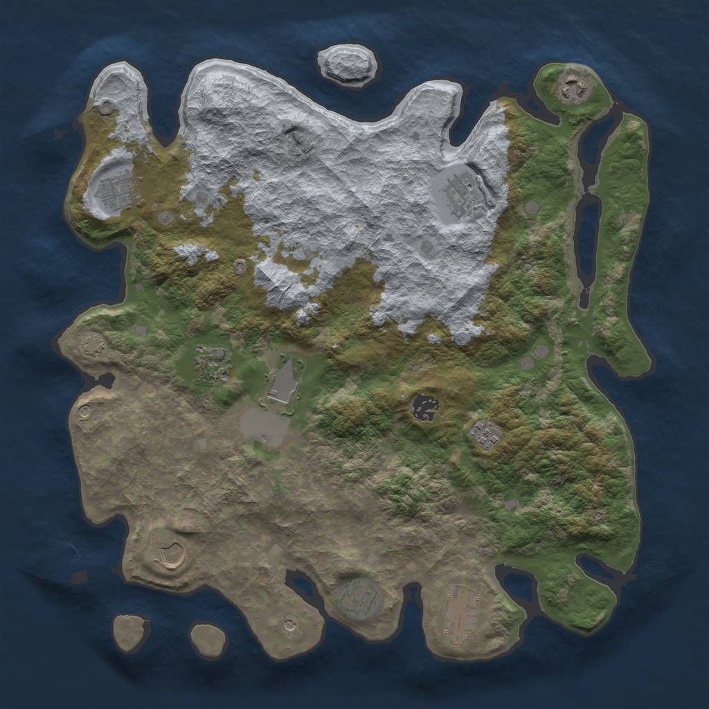 Rust Map: Barren, Size: 4000, Seed: 1752782704, 14 Monuments