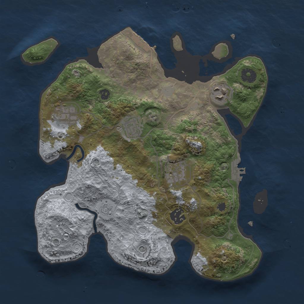 Rust Map: Procedural Map, Size: 3000, Seed: 136999281, 12 Monuments