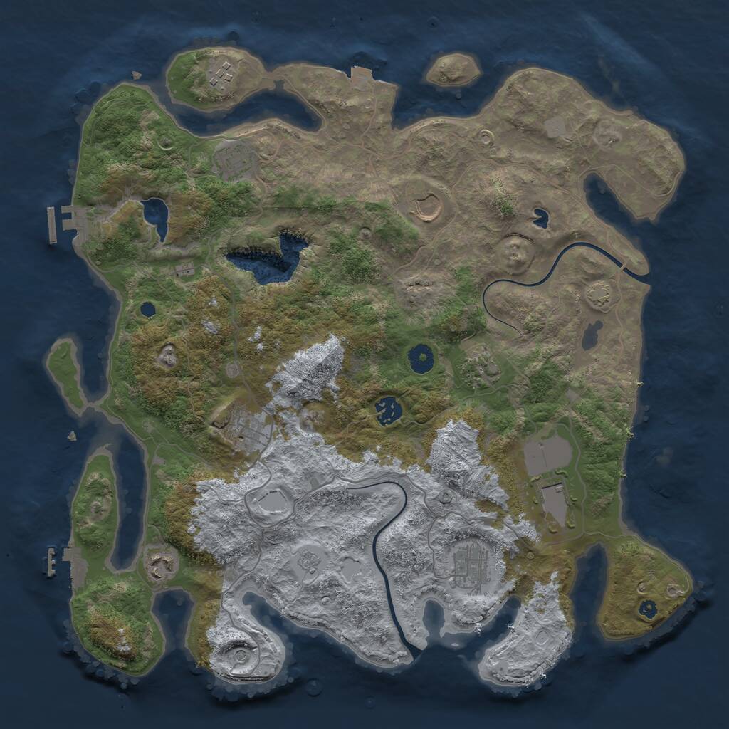 Rust Map: Procedural Map, Size: 4000, Seed: 1190589322, 15 Monuments