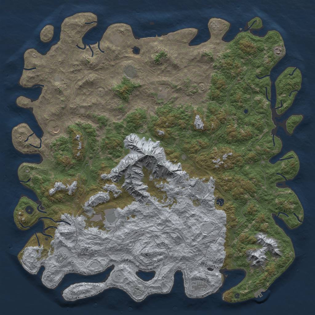 Rust Map: Procedural Map, Size: 6000, Seed: 1330095923, 18 Monuments