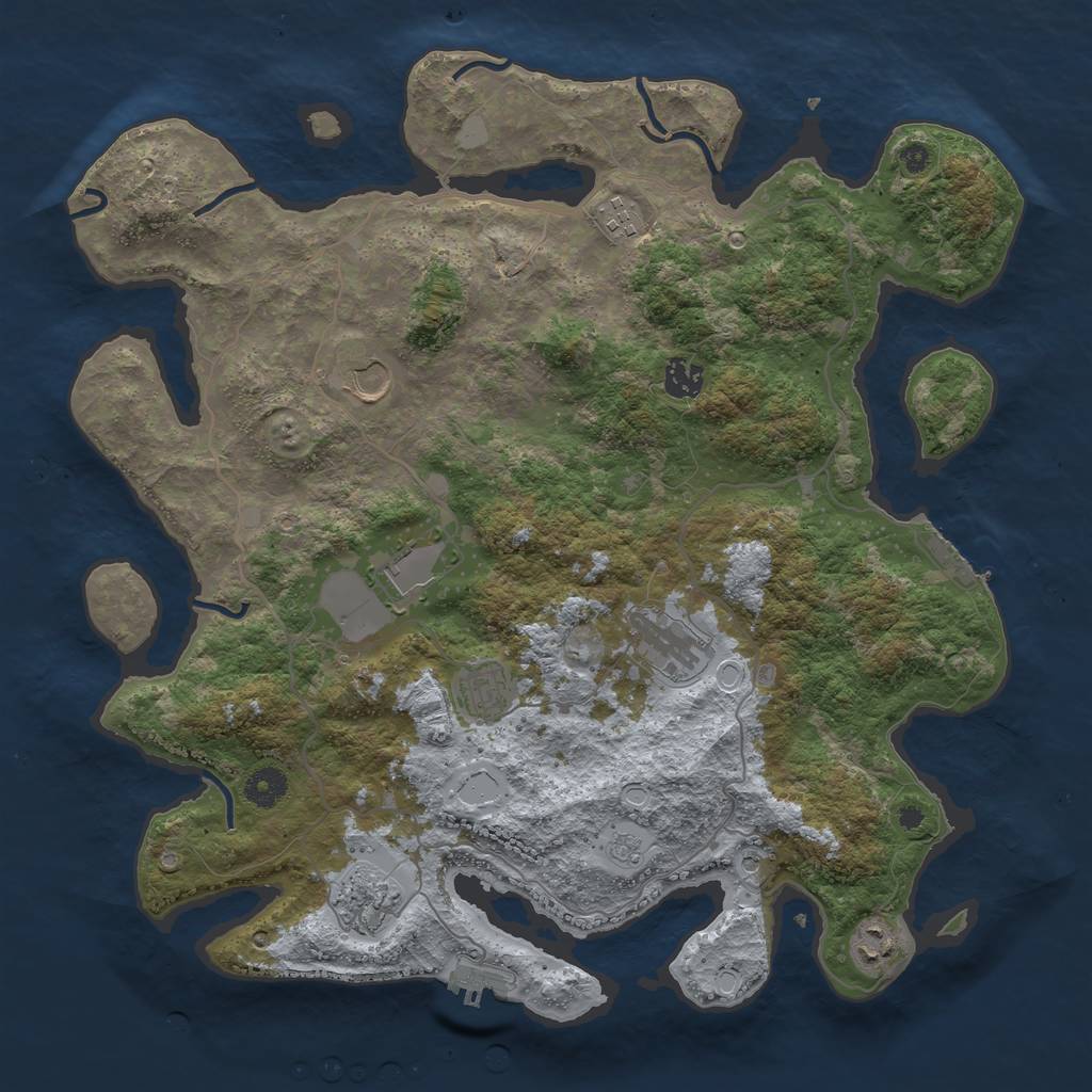 Rust Map: Procedural Map, Size: 4000, Seed: 28446, 15 Monuments