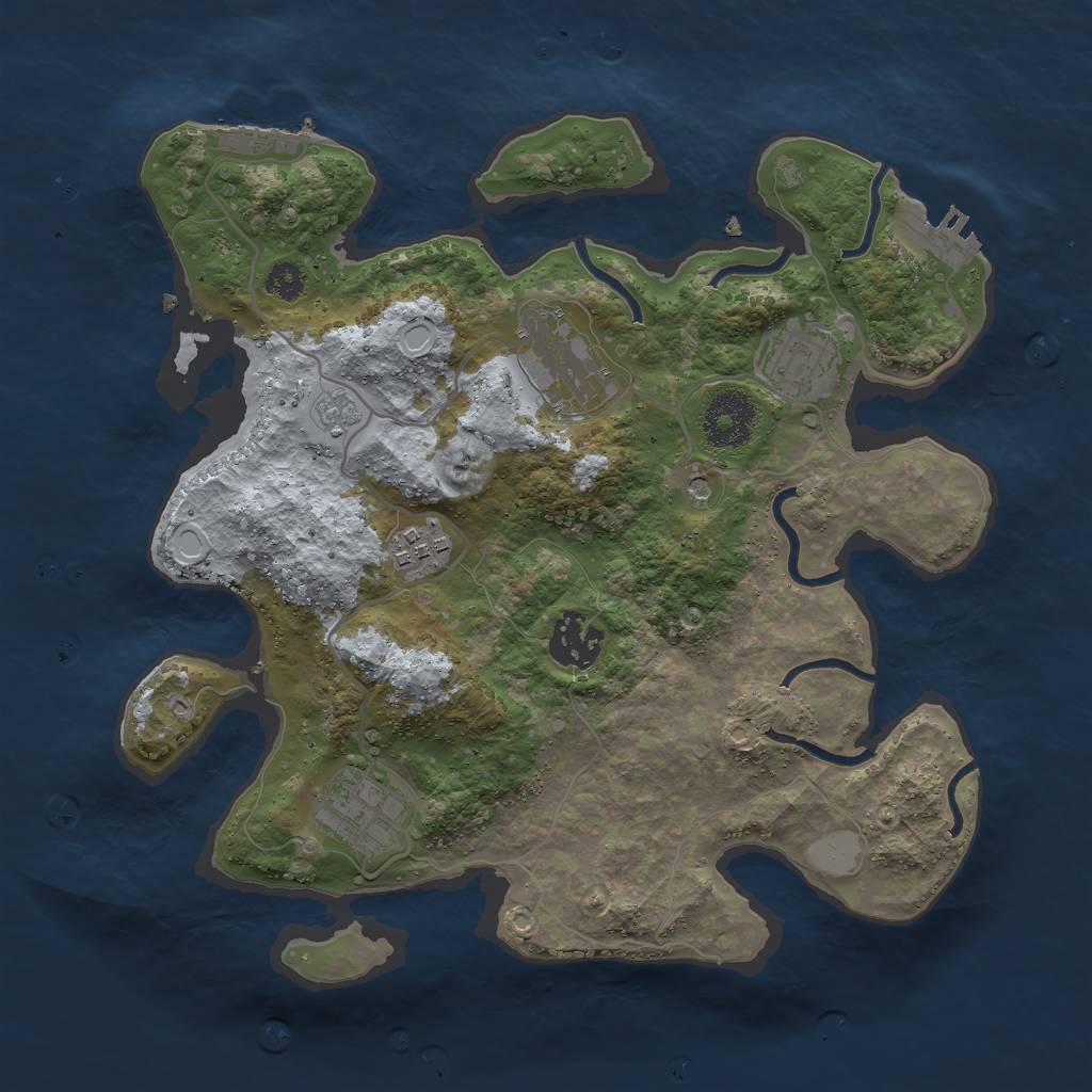 Rust Map: Procedural Map, Size: 3000, Seed: 467819004, 12 Monuments