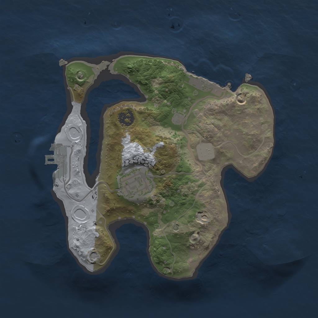 Rust Map: Procedural Map, Size: 2000, Seed: 1964600633, 6 Monuments