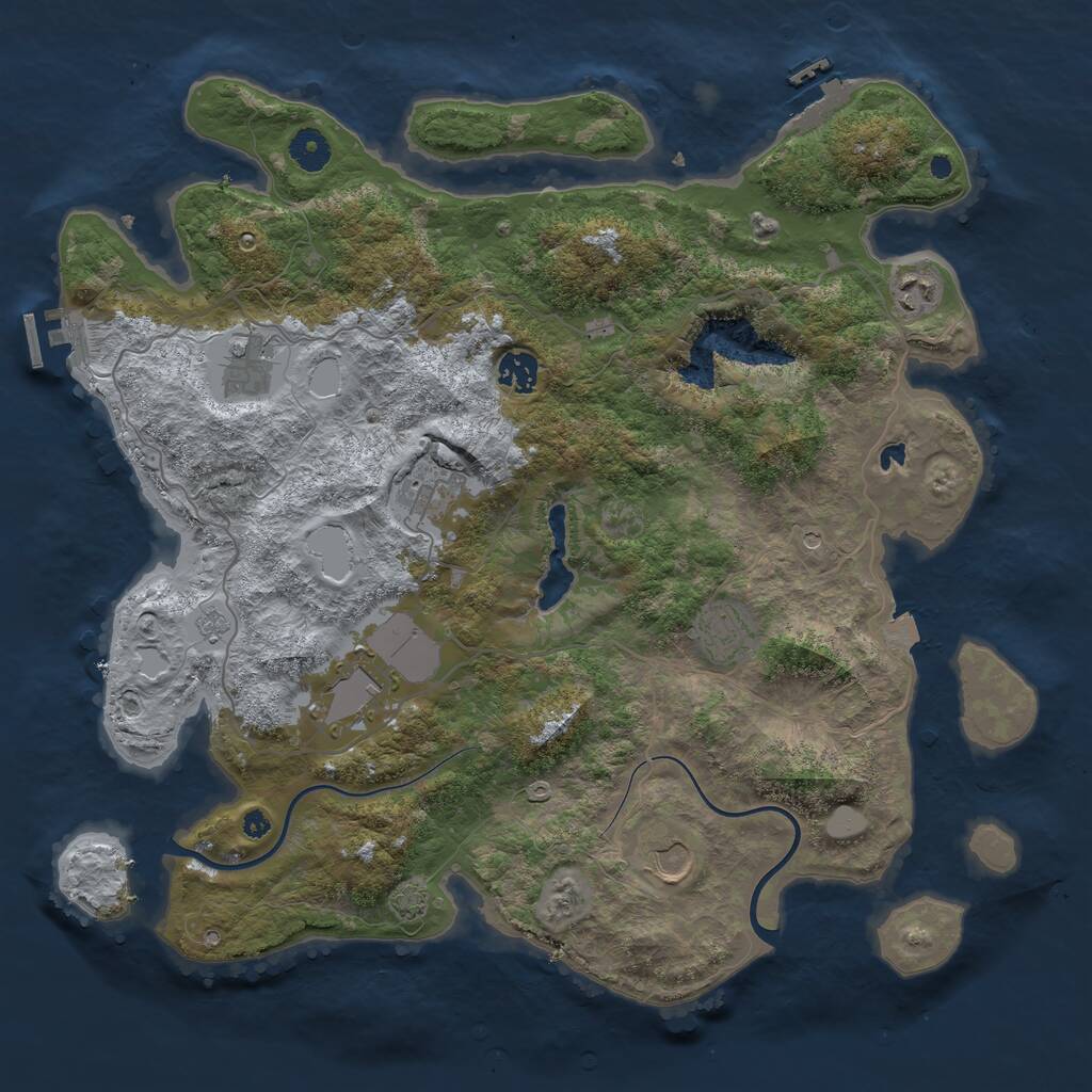 Rust Map: Procedural Map, Size: 4000, Seed: 15844, 13 Monuments