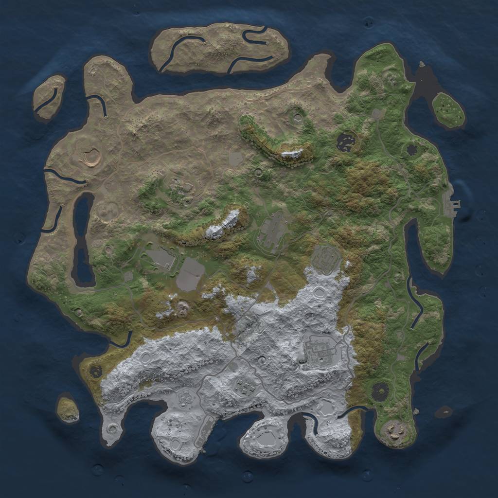 Rust Map: Procedural Map, Size: 4000, Seed: 1524, 16 Monuments