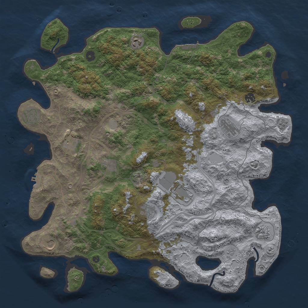 Rust Map: Procedural Map, Size: 4560, Seed: 2503075, 18 Monuments