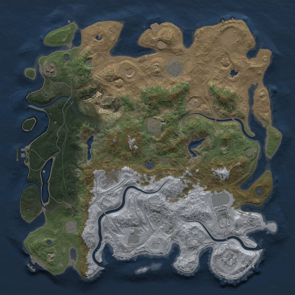 Rust Map: Procedural Map, Size: 4500, Seed: 482225013, 17 Monuments