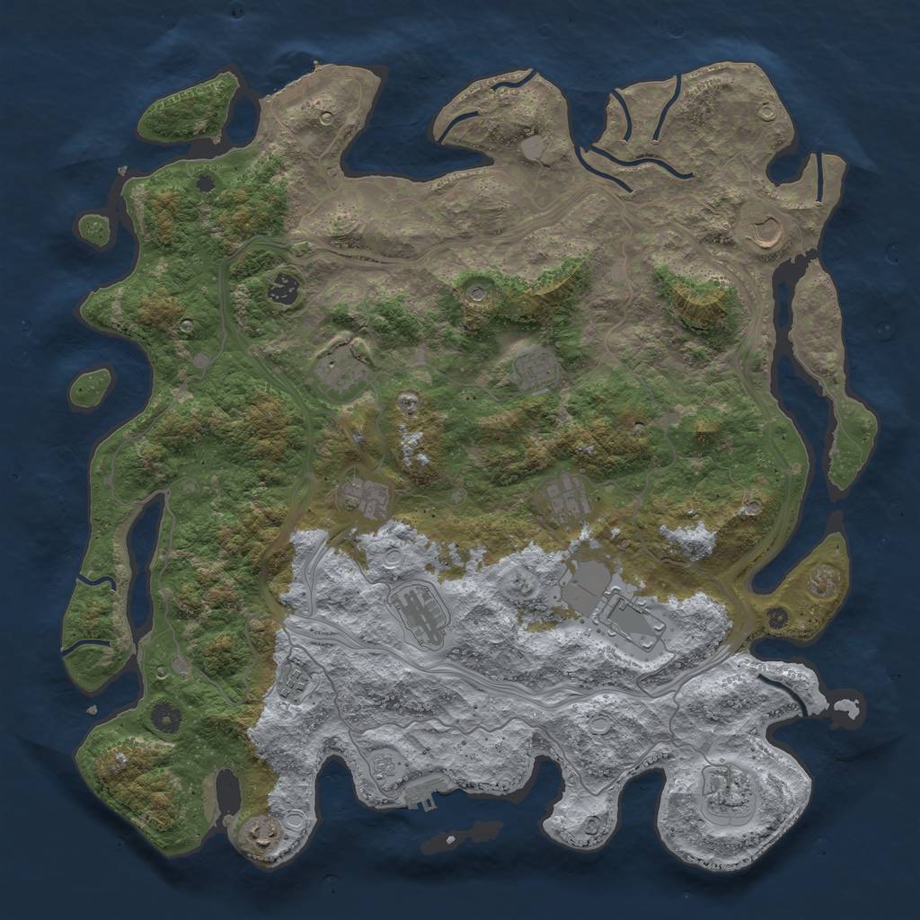 Rust Map: Procedural Map, Size: 4500, Seed: 482225013, 18 Monuments