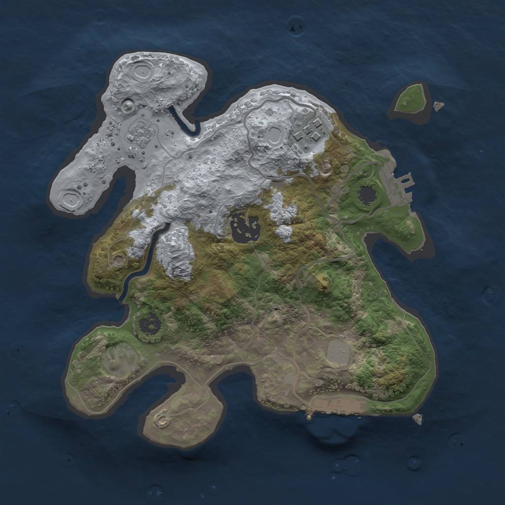 Rust Map: Procedural Map, Size: 2400, Seed: 414, 8 Monuments
