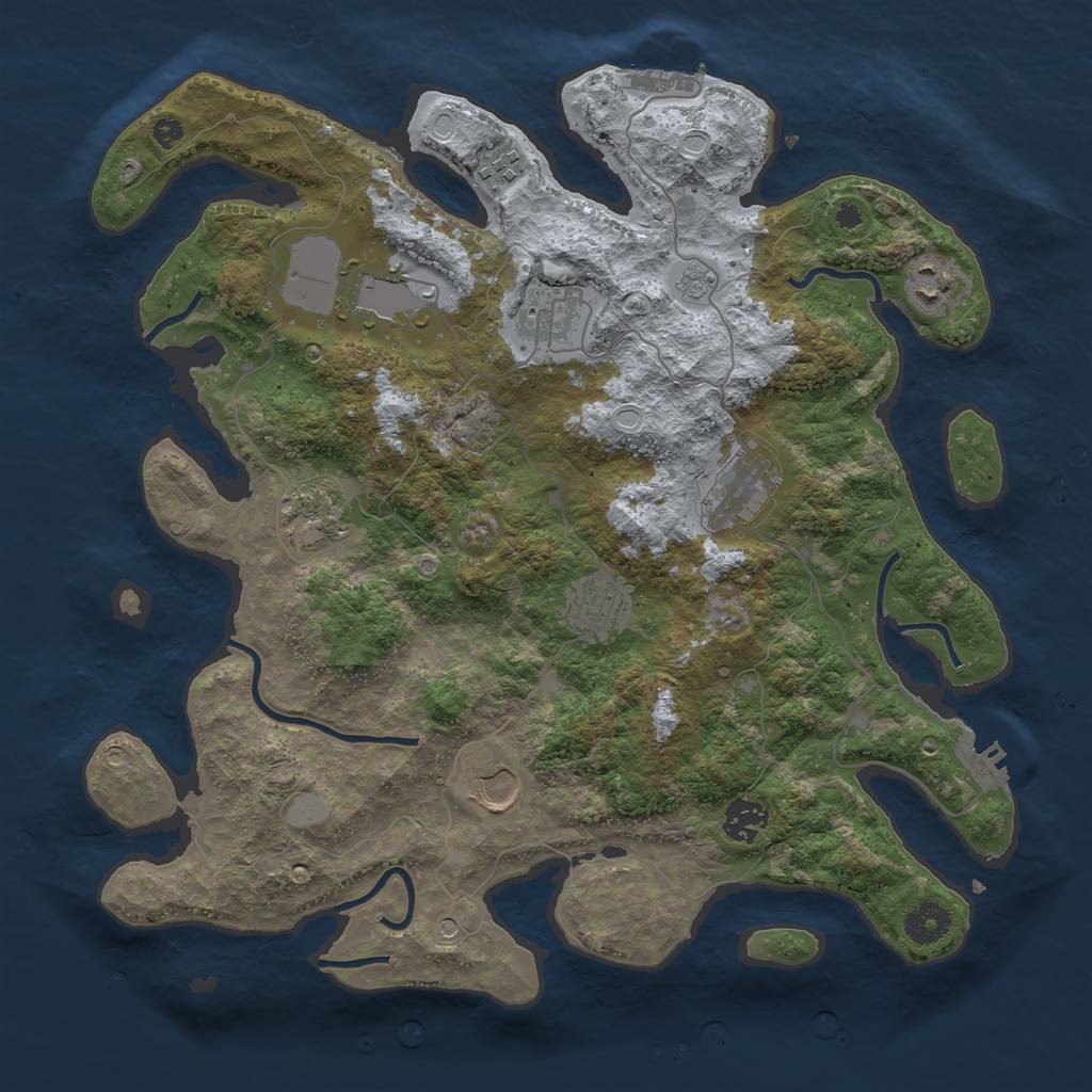 Rust Map: Procedural Map, Size: 3750, Seed: 204837584, 16 Monuments