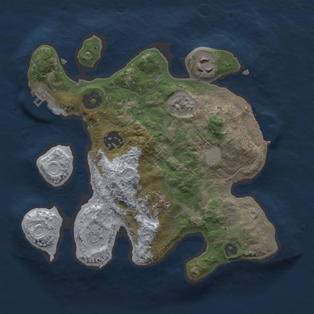 Rust Map: Procedural Map, Size: 2500, Seed: 1612831801, 9 Monuments