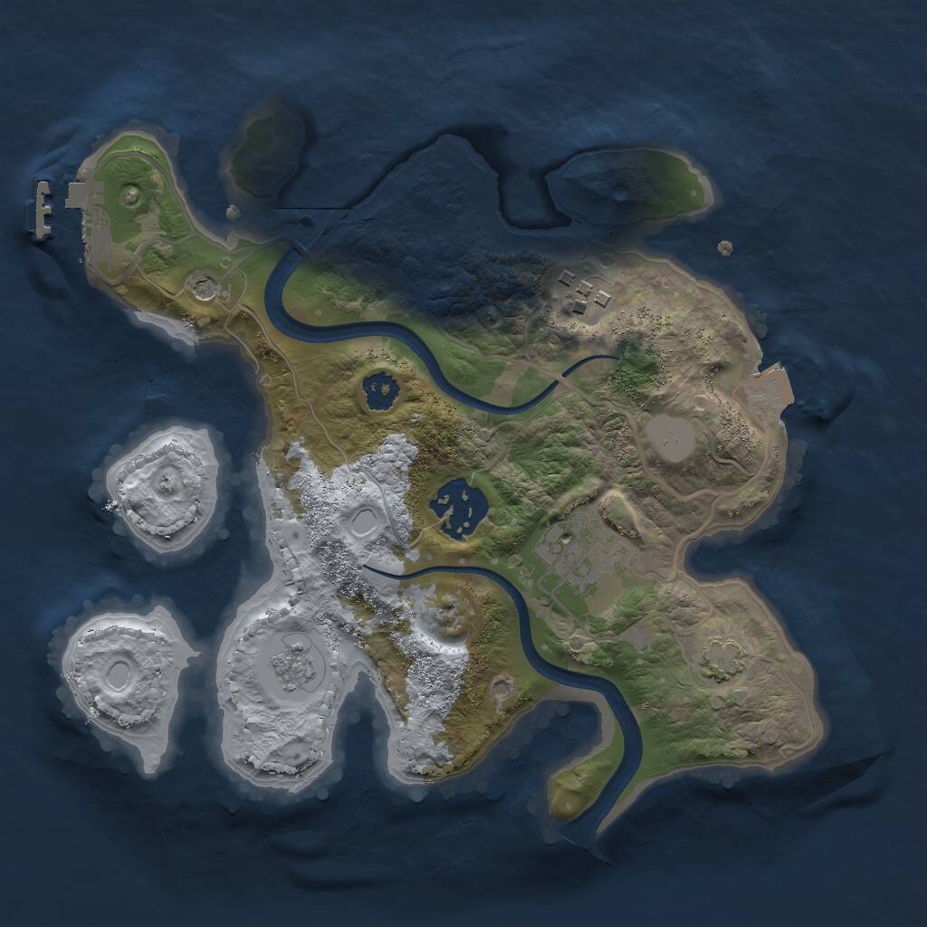 Rust Map: Procedural Map, Size: 2500, Seed: 1612831801, 8 Monuments