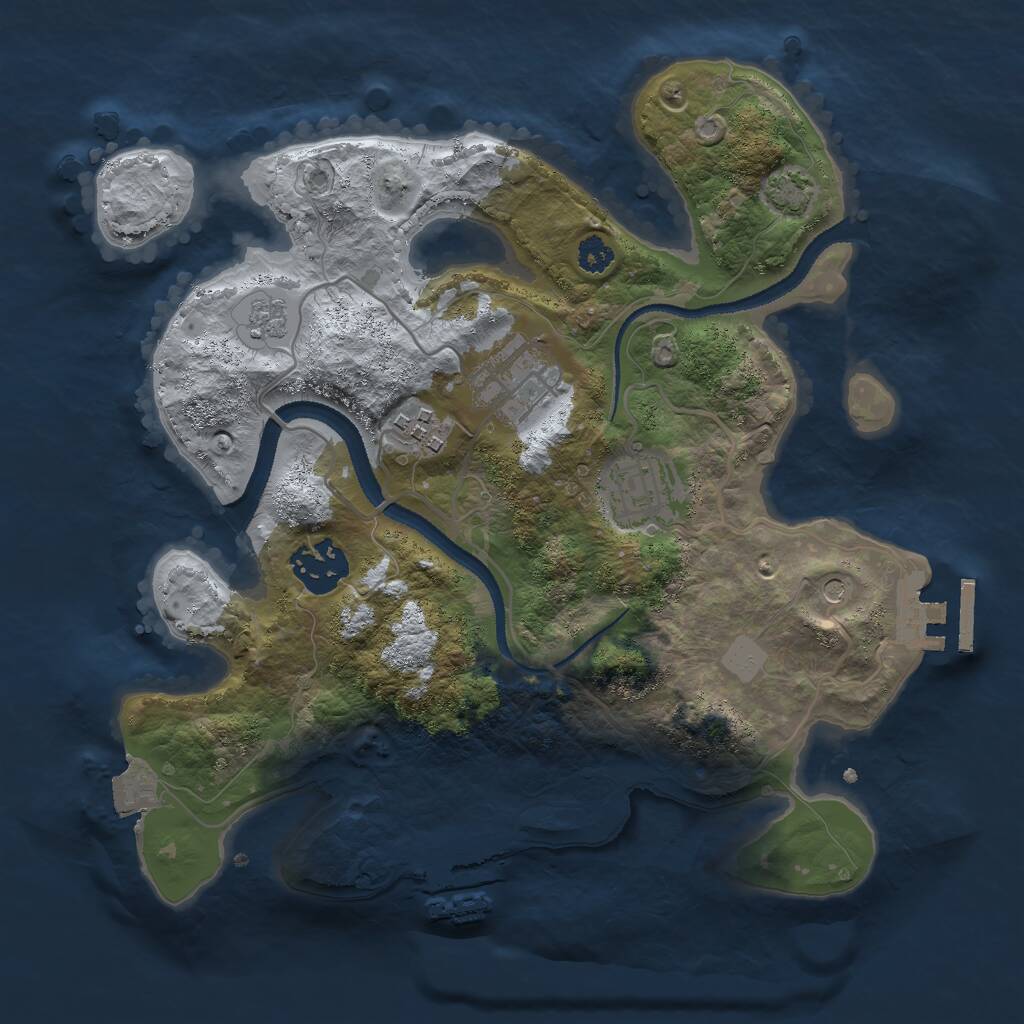 Rust Map: Procedural Map, Size: 2850, Seed: 79773, 10 Monuments