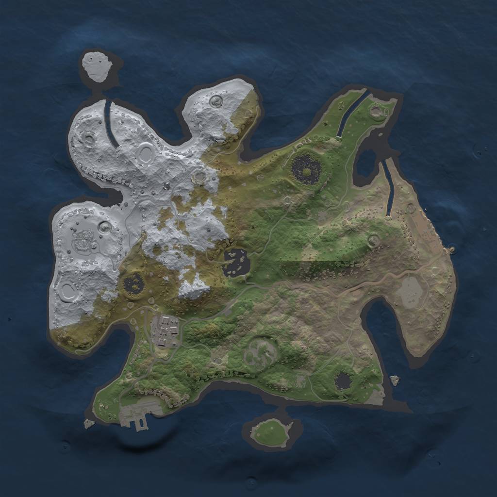 Rust Map: Procedural Map, Size: 2500, Seed: 797364641, 8 Monuments