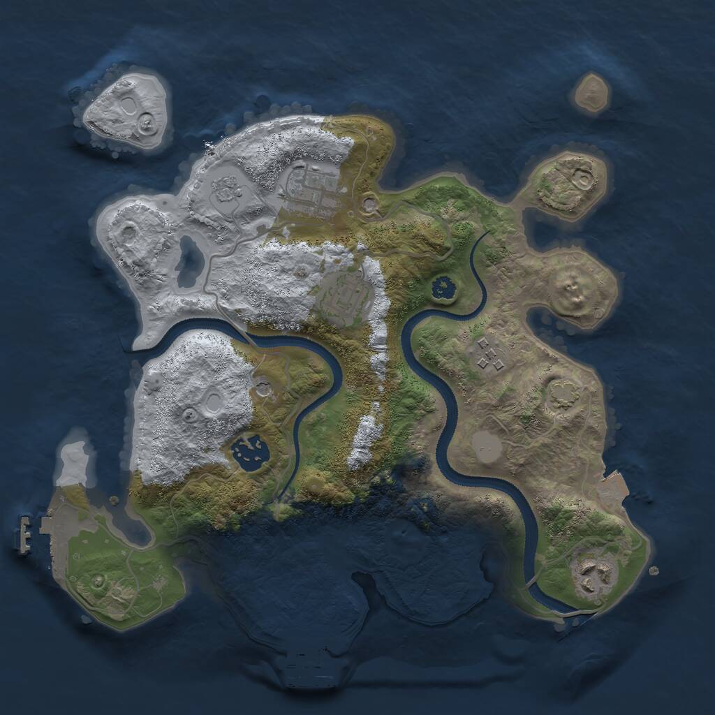 Rust Map: Procedural Map, Size: 3000, Seed: 608019291, 11 Monuments