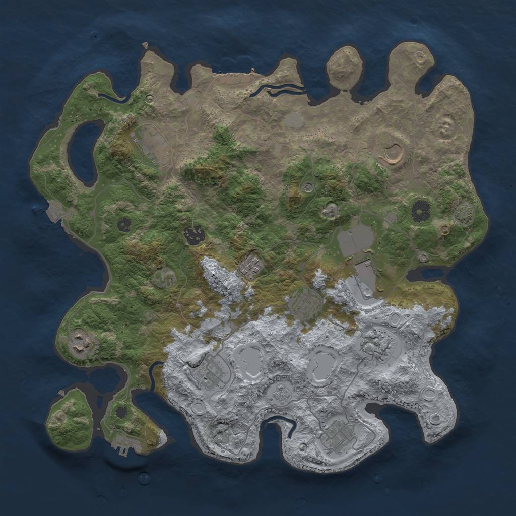 Rust Map: Procedural Map, Size: 3750, Seed: 482100815, 18 Monuments