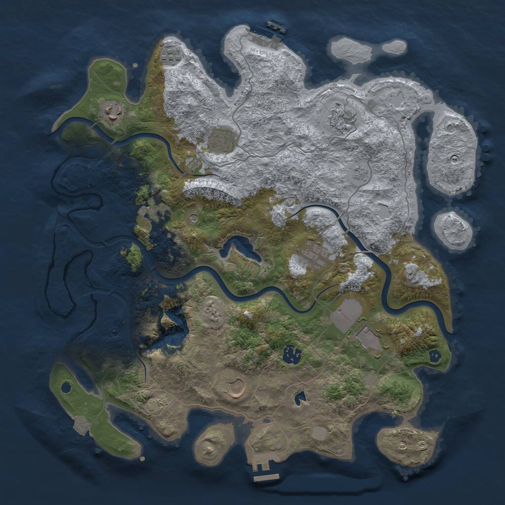 Rust Map: Procedural Map, Size: 4000, Seed: 24732, 15 Monuments