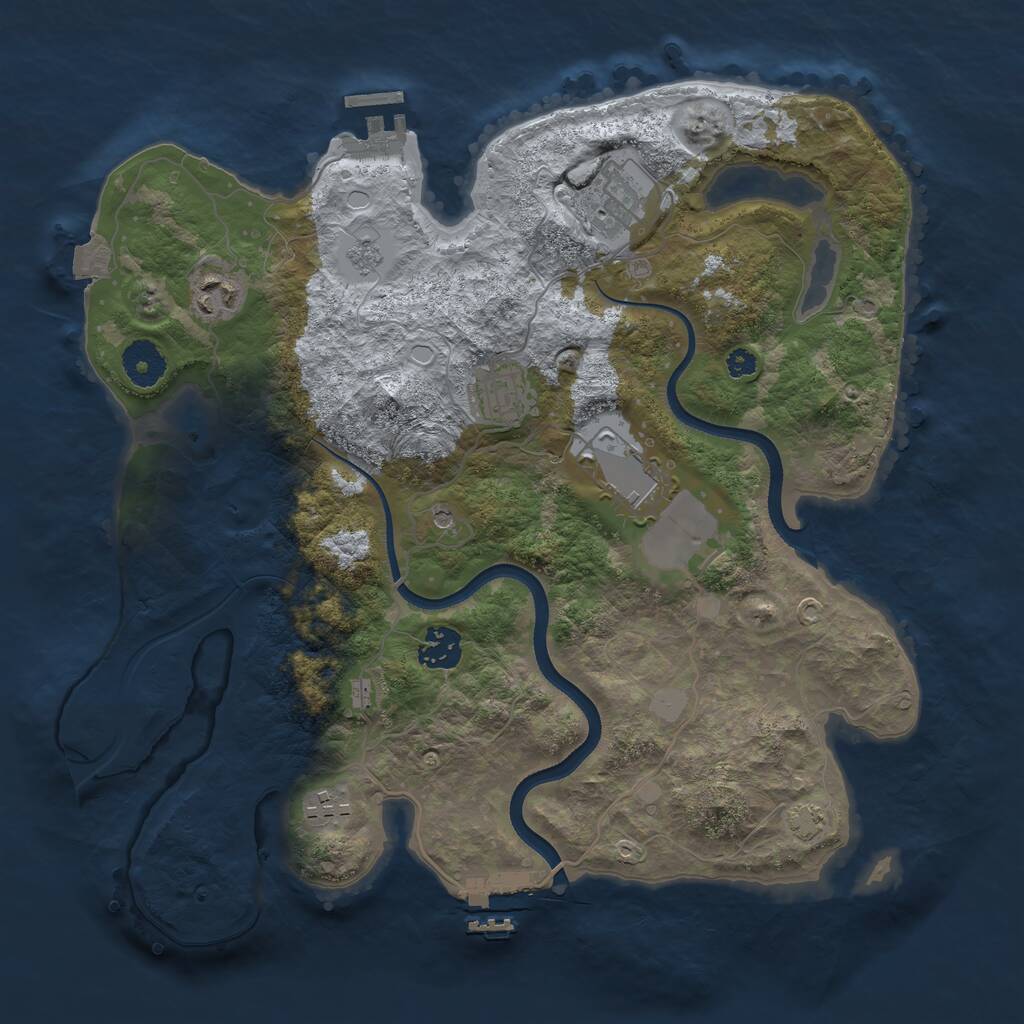 Rust Map: Procedural Map, Size: 3500, Seed: 142193255, 12 Monuments