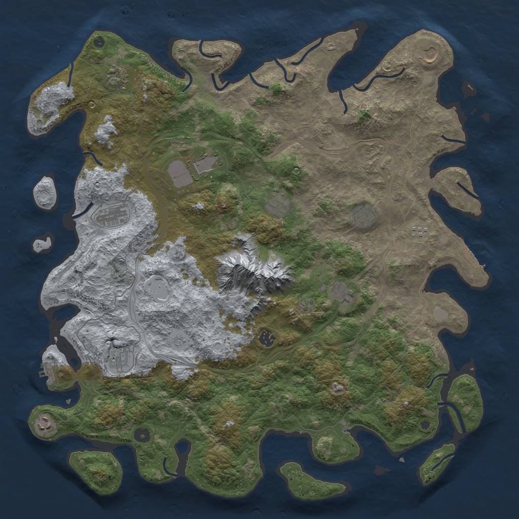 Rust Map: Procedural Map, Size: 5000, Seed: 22051980, 18 Monuments