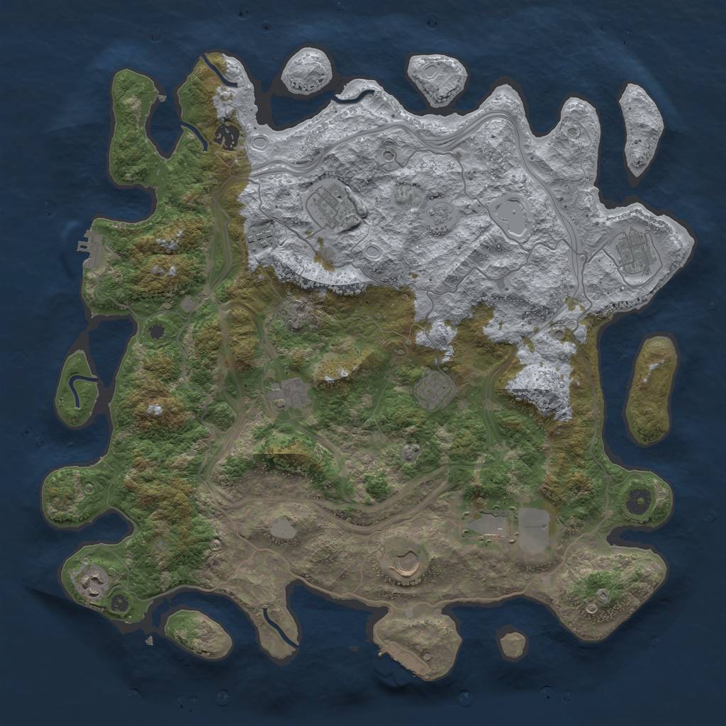 Rust Map: Procedural Map, Size: 4250, Seed: 1096234301, 16 Monuments