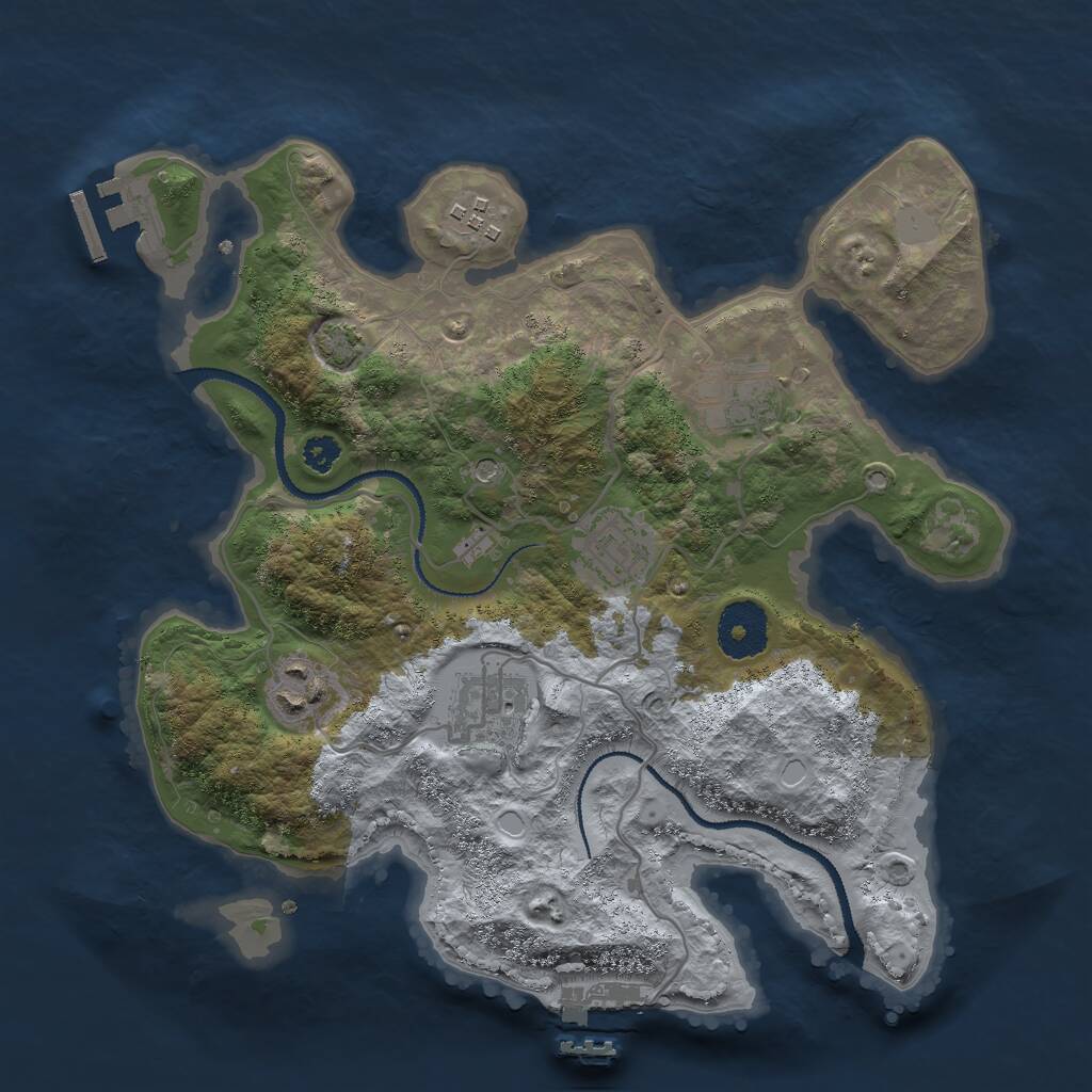 Rust Map: Procedural Map, Size: 3000, Seed: 162534, 10 Monuments